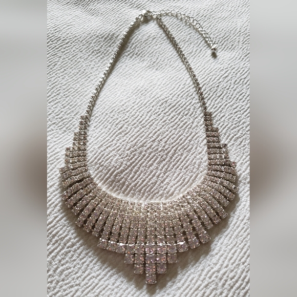 Cubic Zirconia necklace, sparkly princess bling costume jewelry - Picture 1 of 3